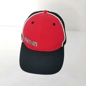 Lucas Oil Apparel Red Black Snapback Baseball Cap Hat Printed Logo Under Bill